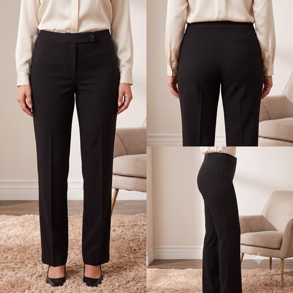 NWT Counterparts Dress Pants Womens 14 Black Slimming Sensations Tummy Control